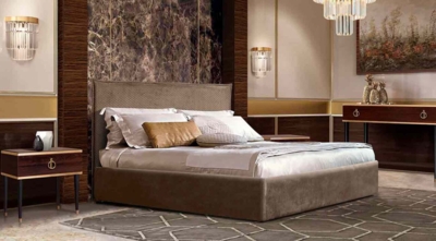 Кровать из коричневого велюра Diora