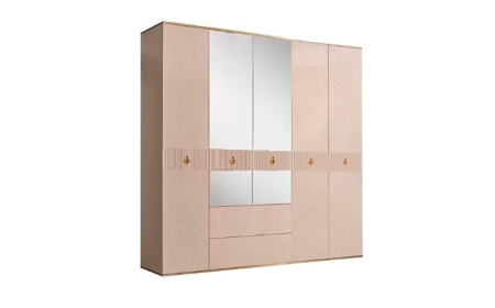 Шкаф 5 дв. с ящиками и зеркалами Rimini solo