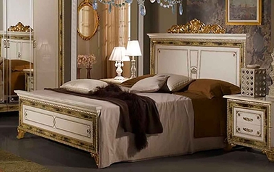 Кровать белая с золотом Катя