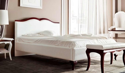 Кровать двуспальная экокожа белая Milano